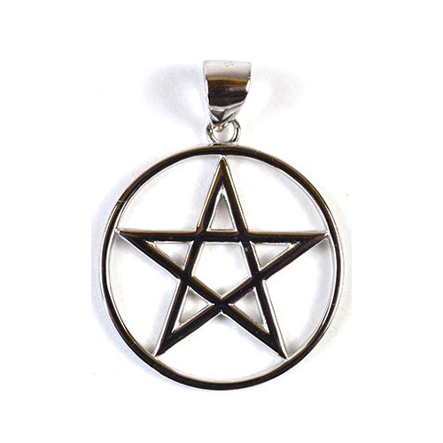 Sterling Silver Pentagram Pendant 7/8 inch