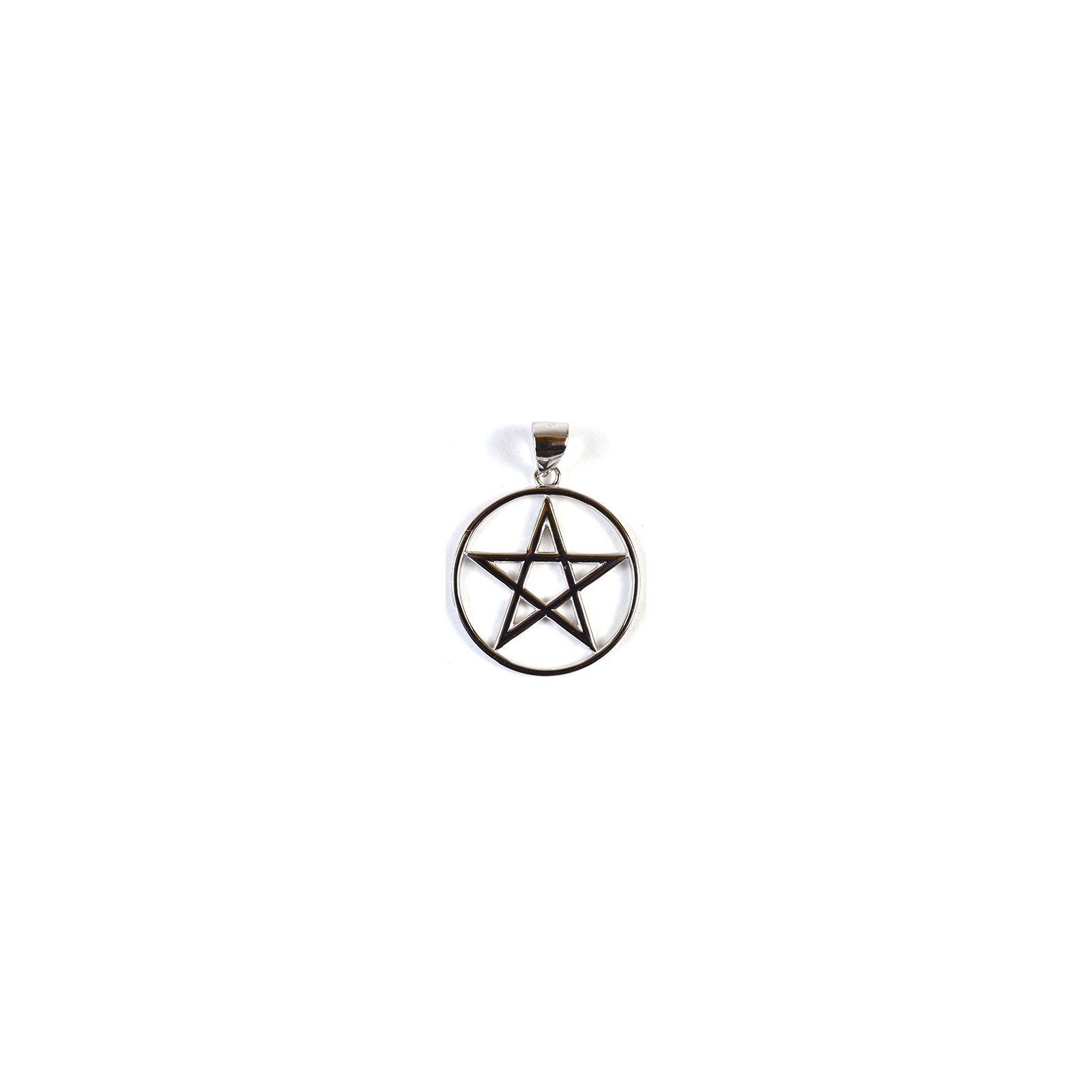 Sterling Silver Pentagram Pendant 7/8 inch