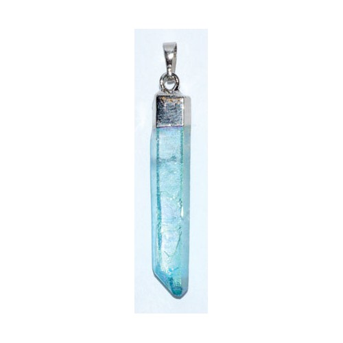 Set of 3 Aqua Aura Quartz Pendants