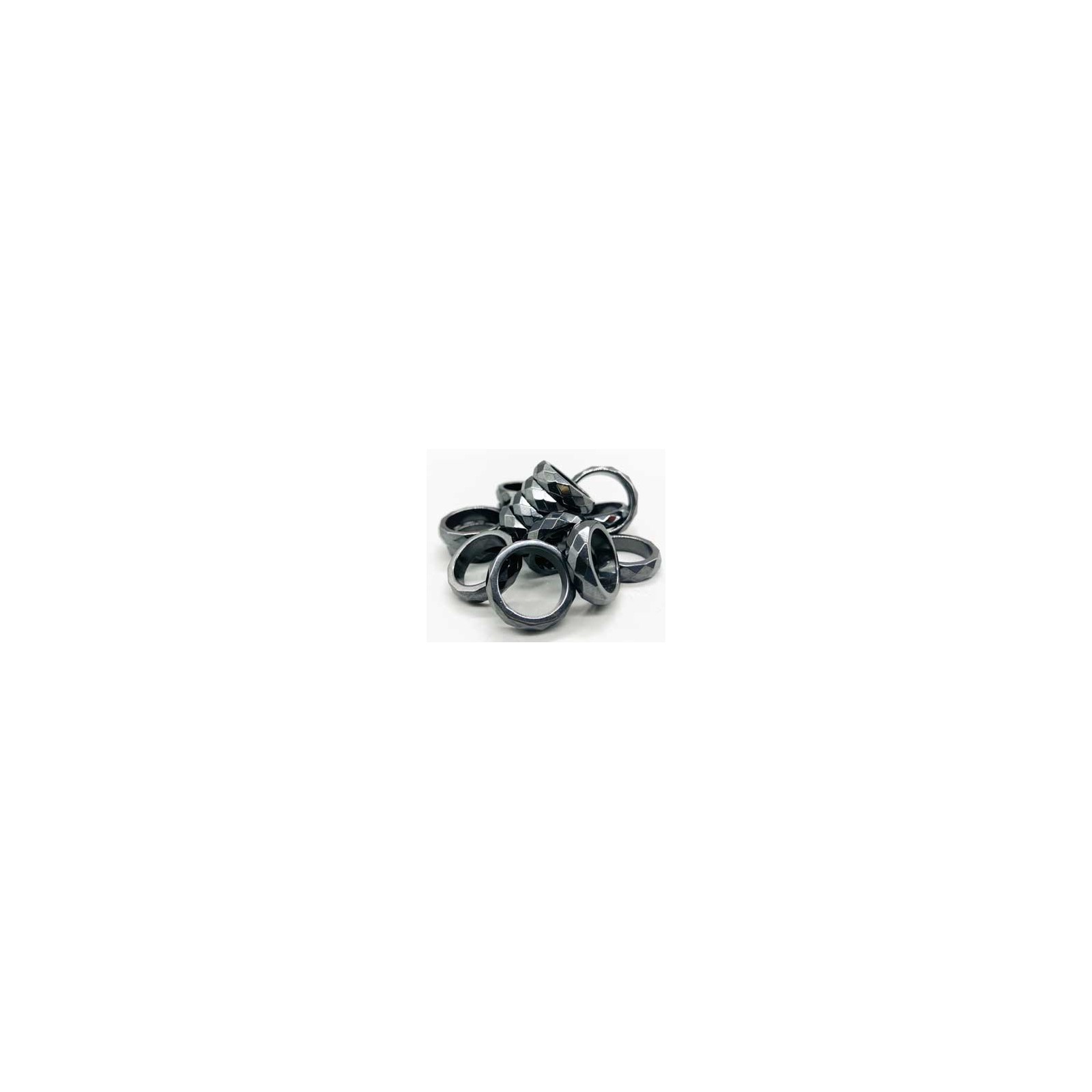 50 Faceted Hematite Magnetic Rings for Magic