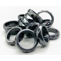 50 Faceted Hematite Magnetic Rings for Magic