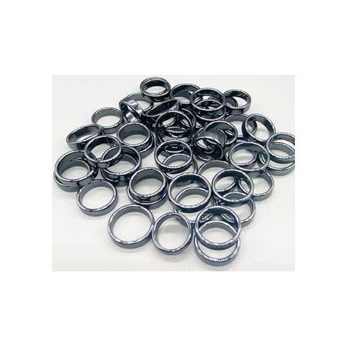 Set of 50 Flat Hematite Rings