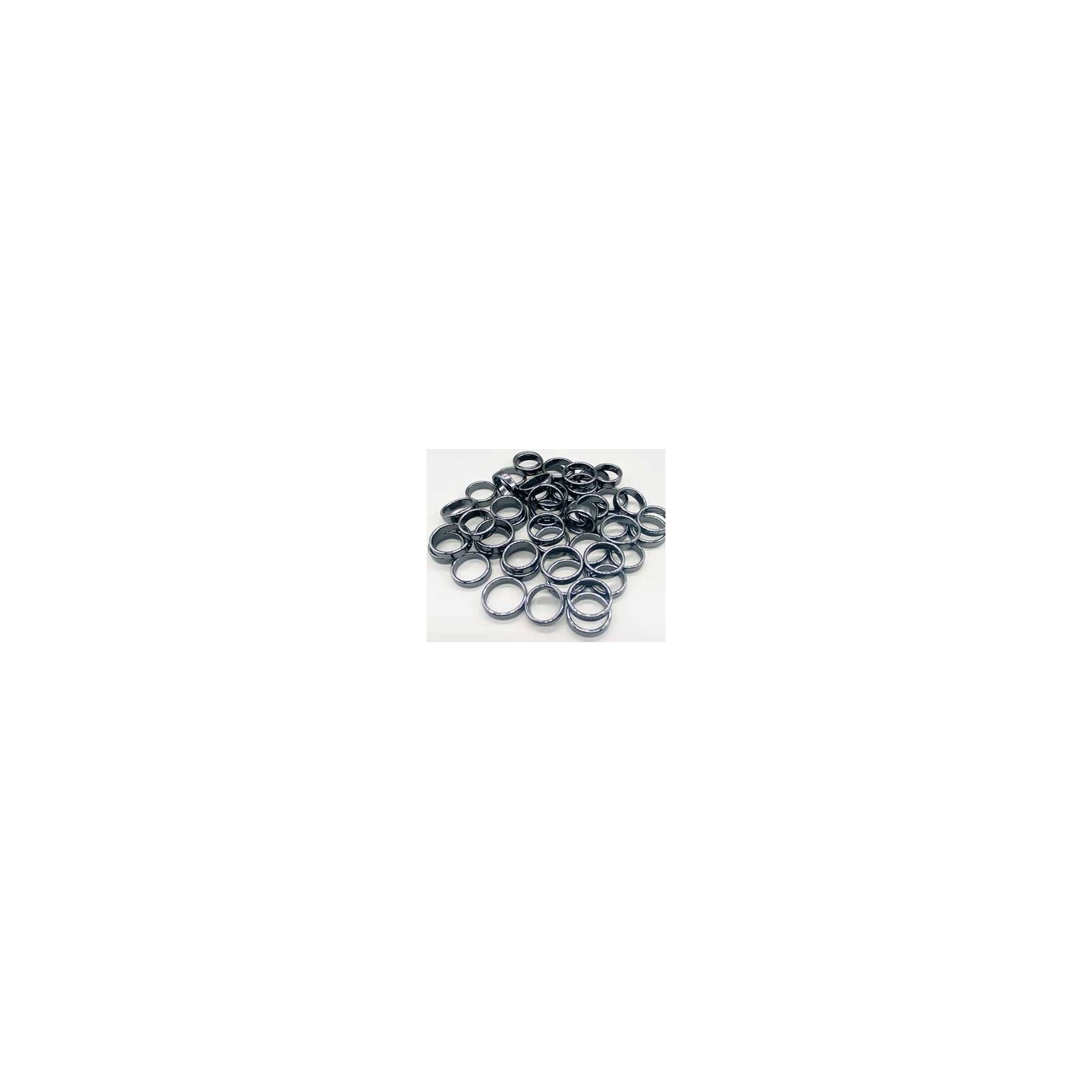 Set of 50 Flat Hematite Rings