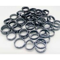 Set of 50 Flat Hematite Rings