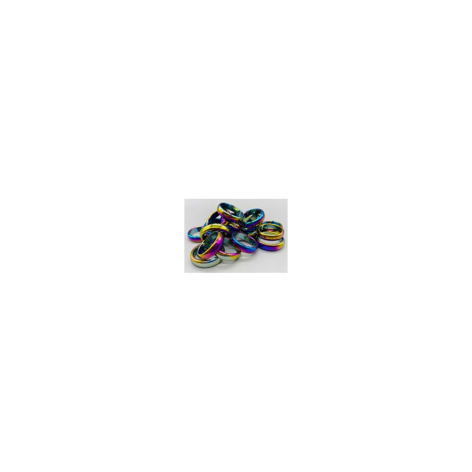 Set of 50 Rainbow Hematite Rings