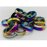 Set of 50 Rainbow Hematite Rings