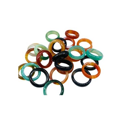 Juego de 25 Anillos de Agata Banded