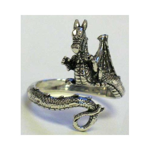 Adjustable Dragon Ring in Sterling Silver