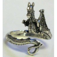 Adjustable Dragon Ring in Sterling Silver