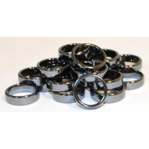 Set of 100 Hematite Rings for Balance and Protection