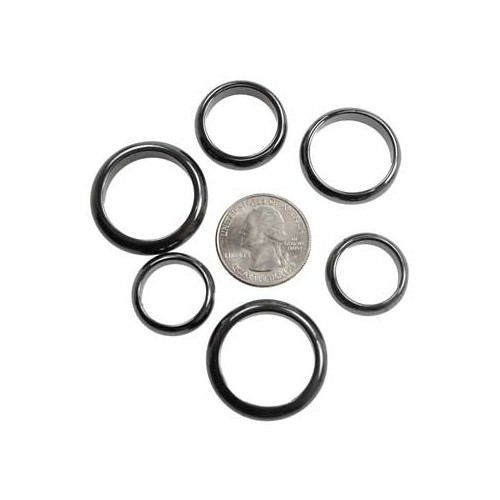 (set of 50) 6mm Hematite Rounded Rings for Balance