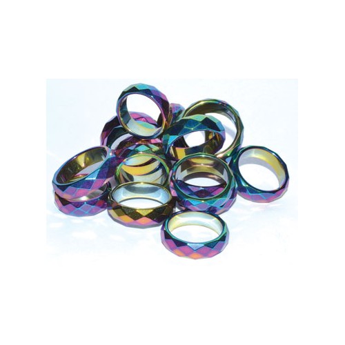 Set of 50 Rainbow Magnetic Hematite Rings