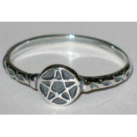 Anillo Pentagrama de Plata Esterlina Tamaño 4 para espiritualidad