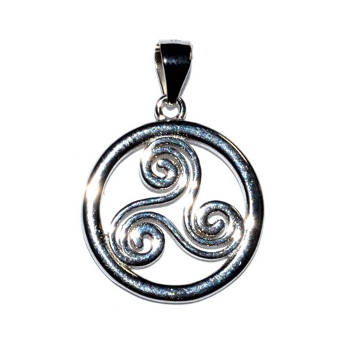 5/8 inch Trinity Spiral Sterling Silver Pendant