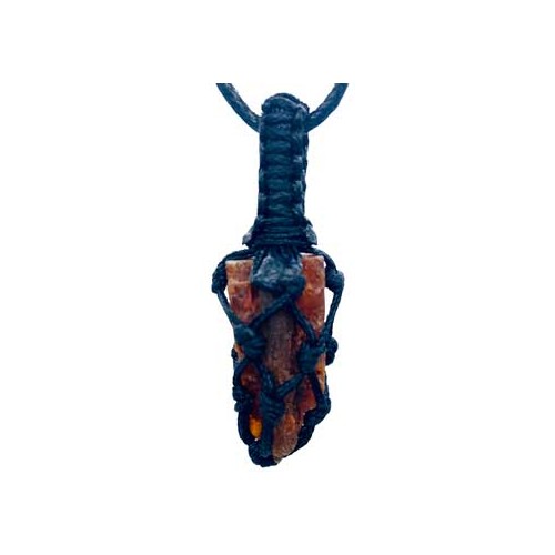 Orange Kyanite Rough Tread Cage Pendant - Creativity and Power