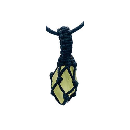 Lemon Quartz Rough Threaded Cage Pendant