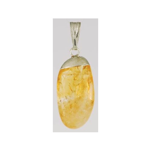 Citrine Tumbled Pendant for Abundance and Learning