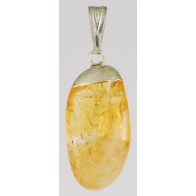 Citrine Tumbled Pendant for Abundance and Learning