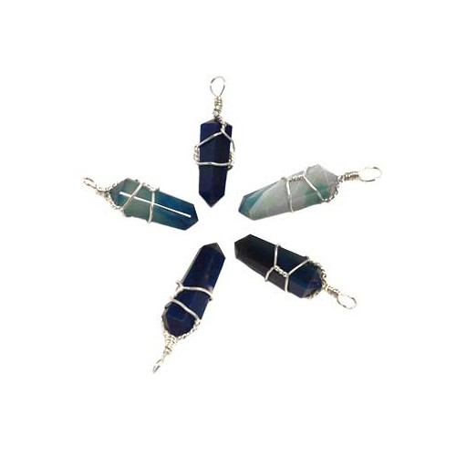 Set of 5 Blue Onyx Wire Wrapped Points