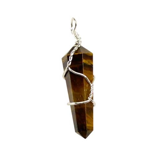 Set of 5 Wire Wrapped Tiger Eye Points for Confidence