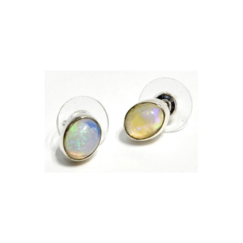 Ethiopian Opal Earrings in Sterling Silver