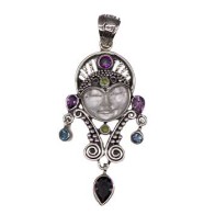 Warrior Goddess Pendant with Stones