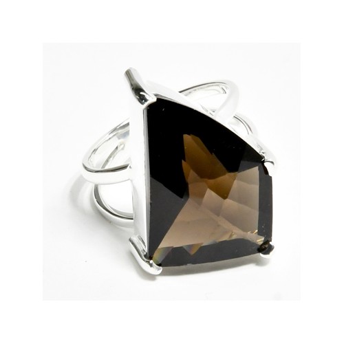 Size 7 Smoky Quartz Sterling Silver Ring