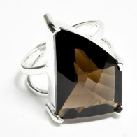 Size 8 Smoky Quartz Sterling Silver Ring