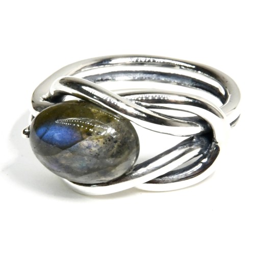 Size 10 Labradorite Silver Ring