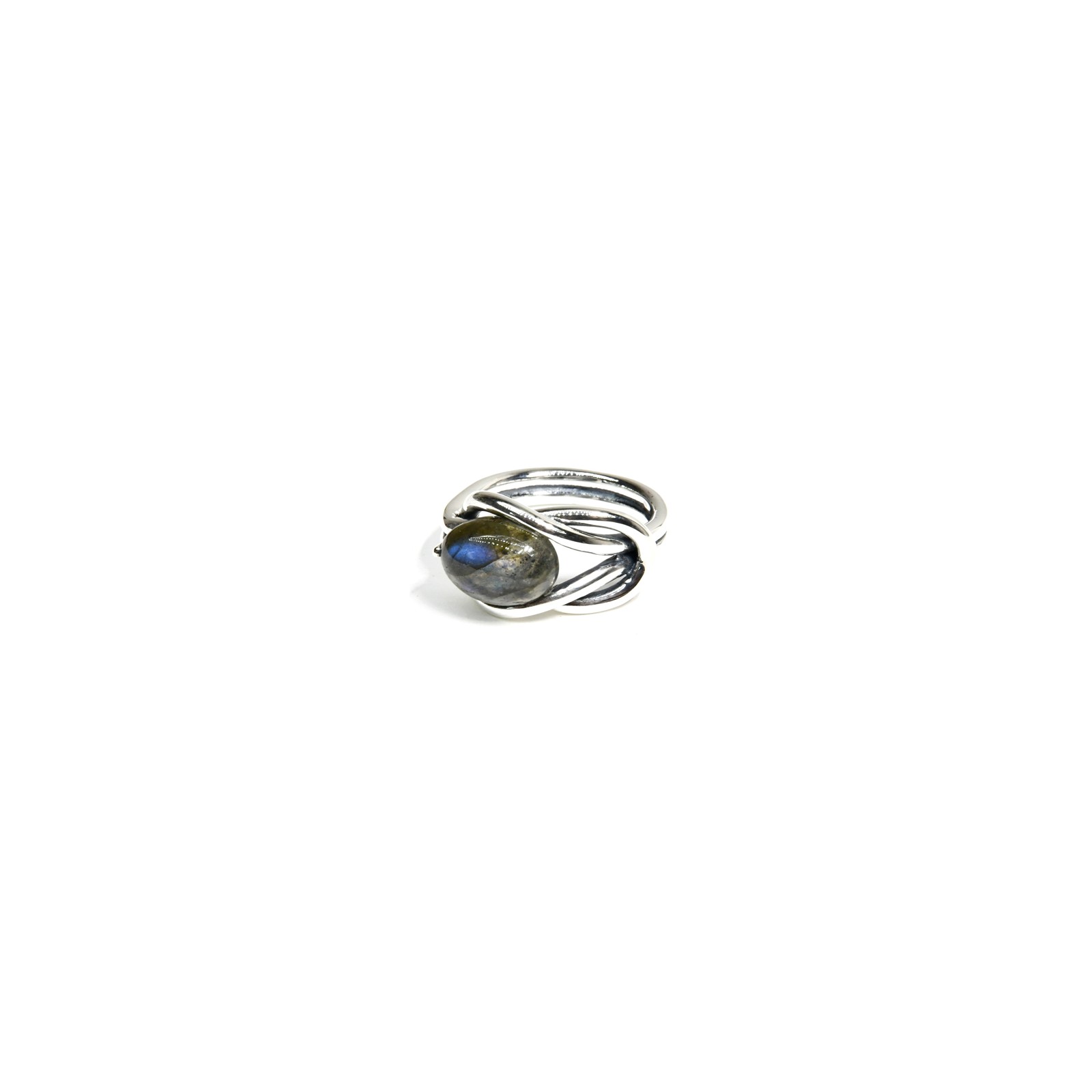 Size 12 Sterling Silver Labradorite Ring