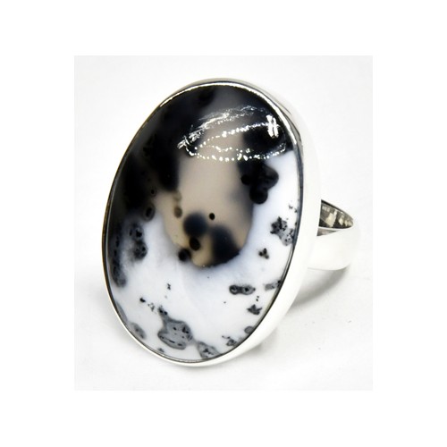 Size 8 Dendritic Opal Ring for Healing