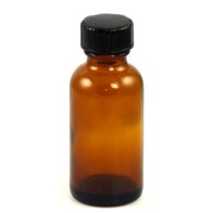 1oz Amber Glass Bottle with Cap