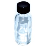 Clear Glass Bottle with Cap 1oz Storage