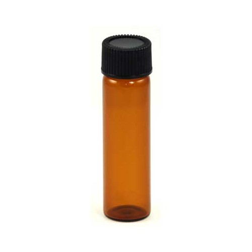 Round Amber Glass Bottle 2 Dram for Oil Storage