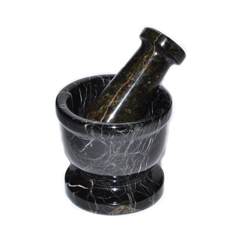 Black Zebra Mortar Pestle Set for Herbs