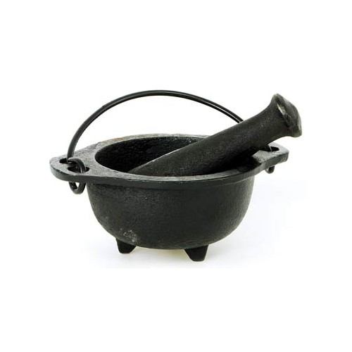 Cast Iron Cauldron Mortar and Pestle Magical Tools