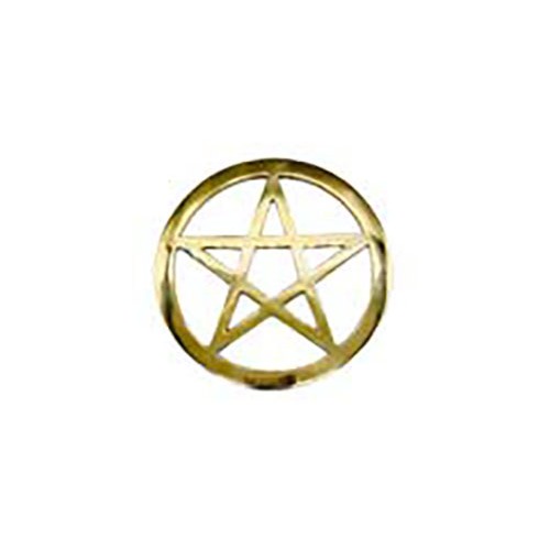 Brass Pentagram Altar Tile 5.75 Inch