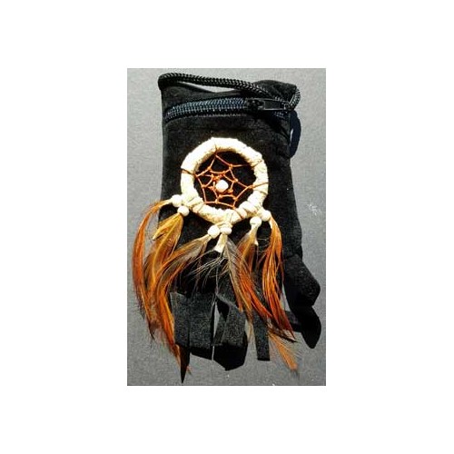 Black Bag Dream Catcher for Trinket Storage