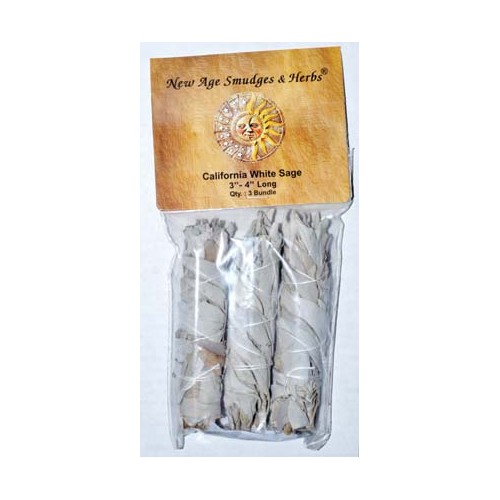 Set of 3 White Sage Smudge Sticks for Purification