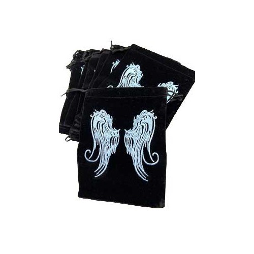 Angel Wings Velveteen Bags (Set of 10) - 5" x 7"