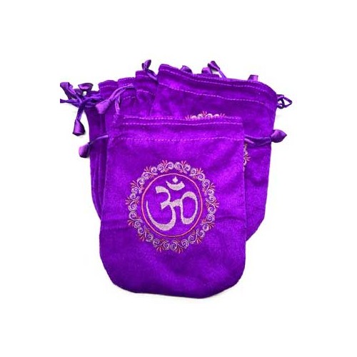 Set of 10 Purple Velveteen Bags for Storage