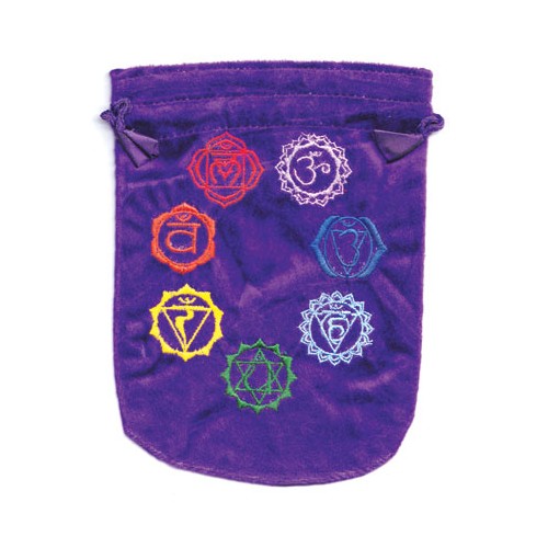 7 Chakra Purple Velveteen Bag for Crystal Storage