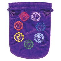 7 Chakra Purple Velveteen Bag for Crystal Storage