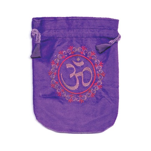 6"x 8" Om Purple Velveteen Bag