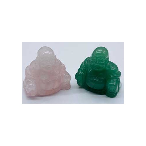 Set of 2 Crystal Buddha Statues