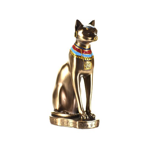 Bastet 9-Inch Bronze Statue for Protection