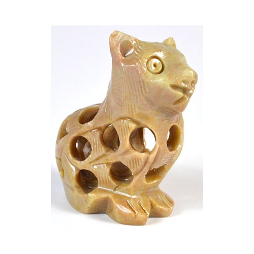 2 Inch Soapstone Cat Carving for Collectors