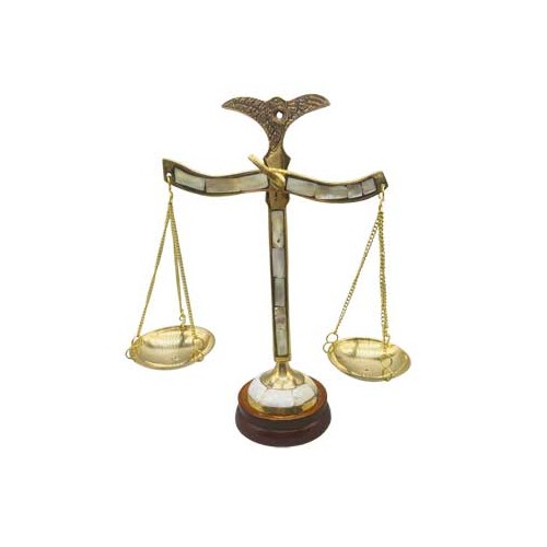 8" Nacar Brass Scale for Home Decor