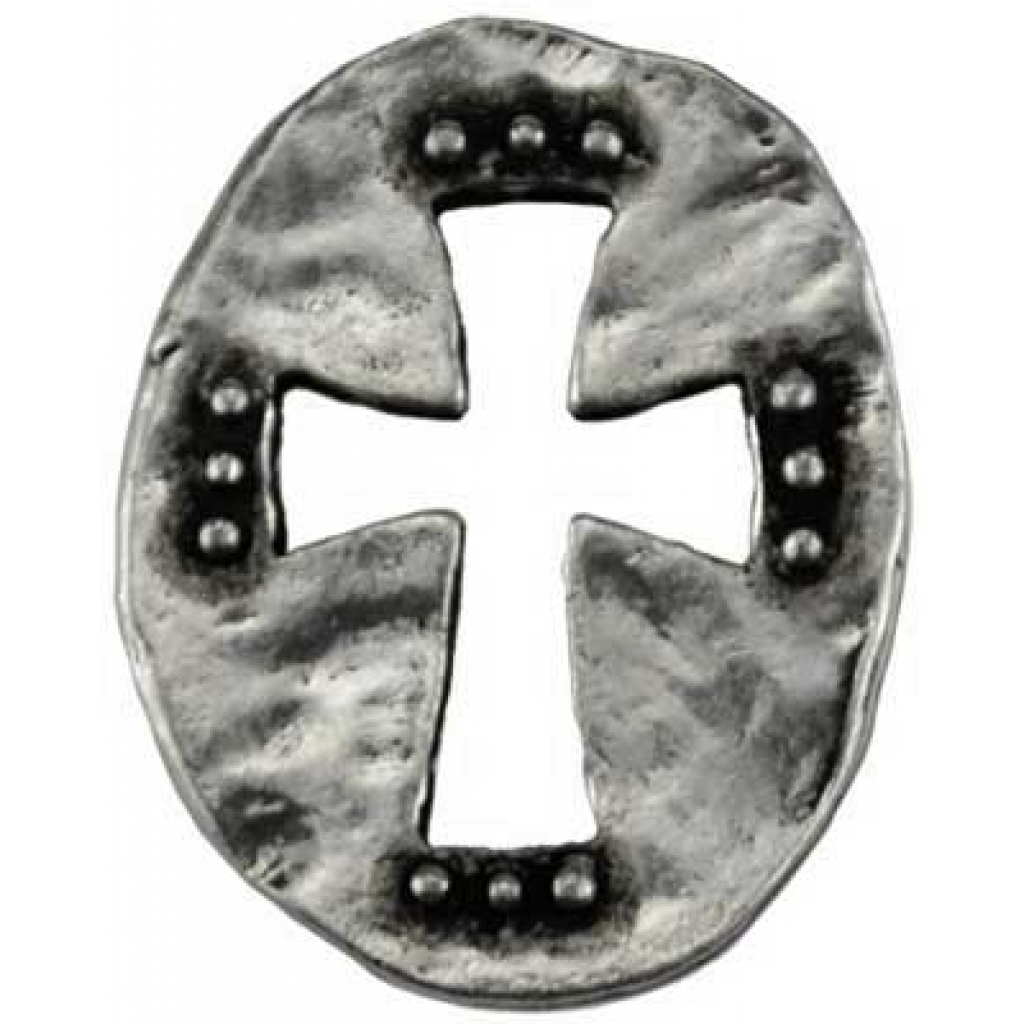 Cross Pocket Stone - Pewter Design