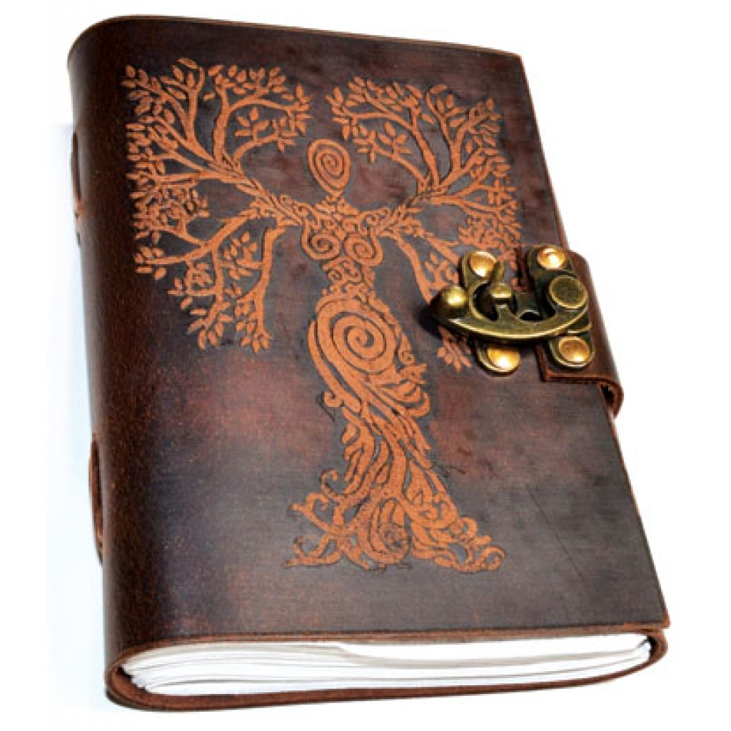 Tree of Life Leather Journal with Latch Closure